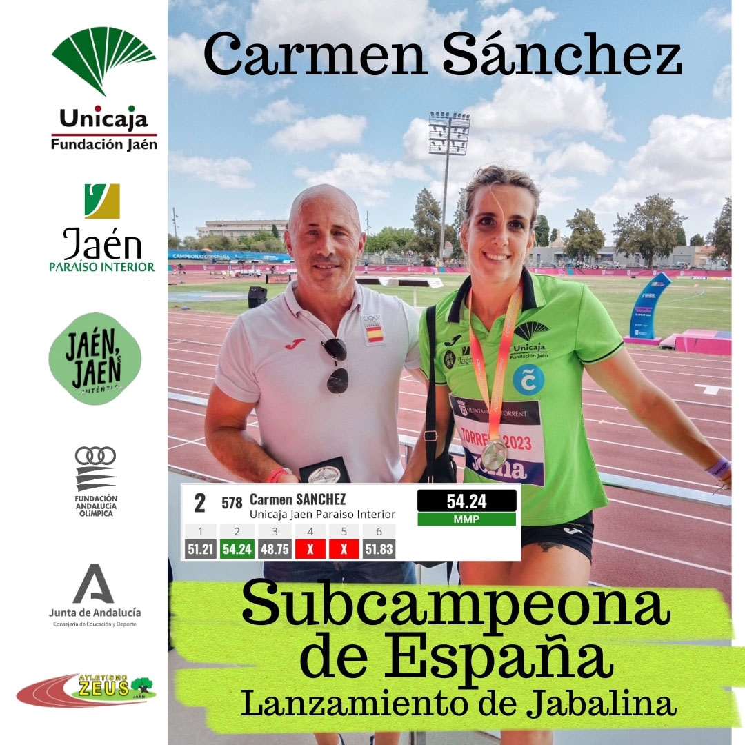 Carmen Sánchez Subcampeona de España Lanzamiento de Jabalina