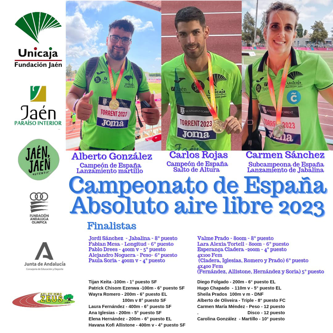 Finalistas Campeonato de España Absoluto Aire Libre 2023