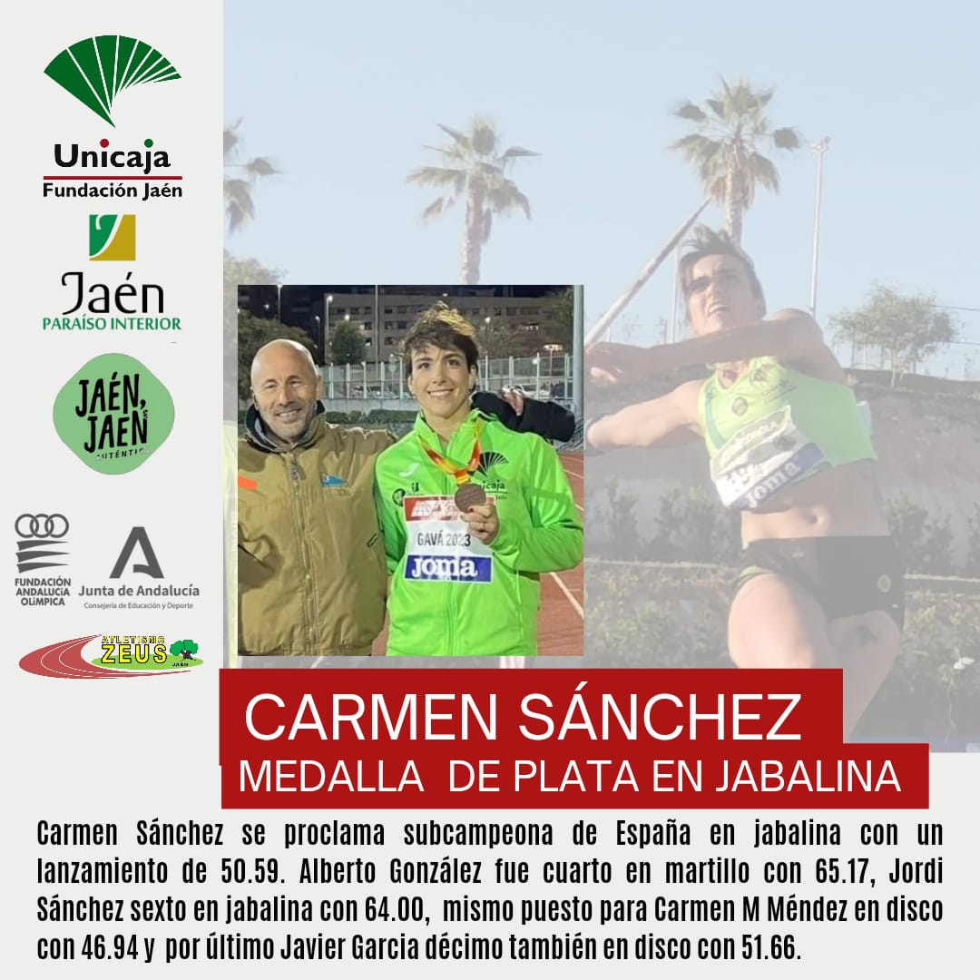 Carmen Sánchez Medalla de Plata en Jabalina